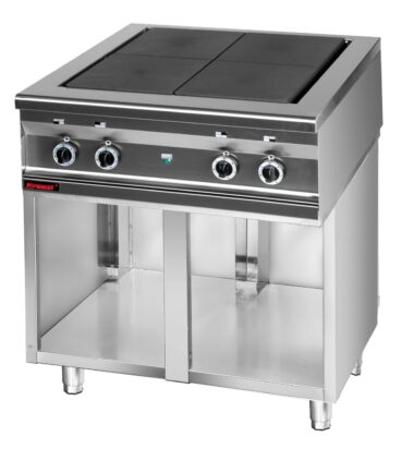 000.KEZ-4u.S Kuchnia elektryczna (top) 800mm 4x4,0 kW na podstawie szafkowej otwartej