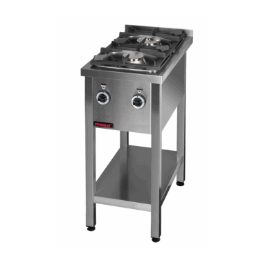 000.KG-2L Kuchnia gazowa na podstawie otwartej 2-palnikowa 1x4,5kW + 1x7,5kW