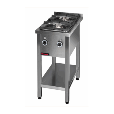 000.KG-2M Kuchnia gazowa na podstawie otwartej 2-palnikowa 1x4,5kW + 1x7,5kW
