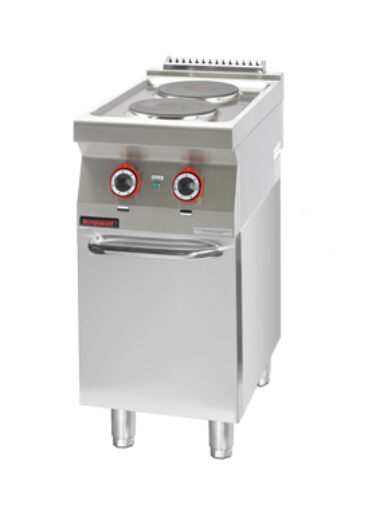 700.KE-2.S.D Kuchnia elektryczna 2 płyty okrągłe 2x2,6kW na podstawie szafkowej zamkniętej