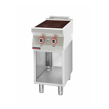 700.KE-2C.S Kuchnia elektryczna ceramiczna 2 pola 1x2,1kW + 1x2,0kW na podstawie szafkowej otwartej