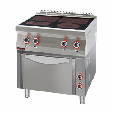 700.KE-4C/PE-1 Kuchnia elektryczna ceramiczna z piekarnikiem elektrycznym 2x4kW + 1x2,1kW + 1x2,0kW + 3,5kW (piekarnik)