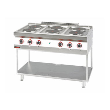 700.KE-6.T Kuchnia elektryczna 6 płyty okrągłych 6x2,6kW na podstawie szkieletowej