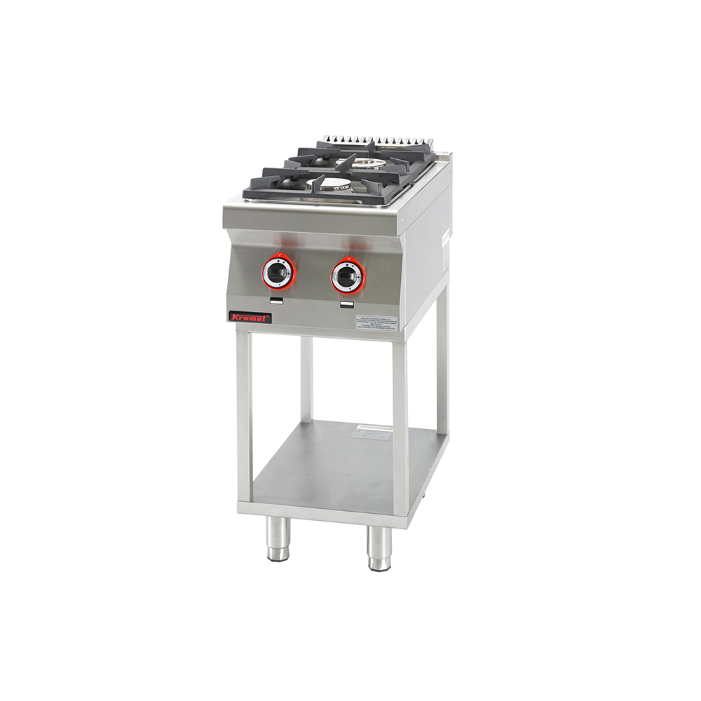 700.KG-2.T 2-burner gas cooker on a frame base - Kromet