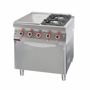 700.KG-2/I-400/PE-2 Solid Top gazowy żeliwny 400 mm + 1x4,5kW + 1x7,5kW z piekarnikiem elektrycznym