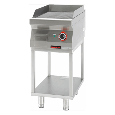 700.PBE-400R.T Płyta grillowa ryflowana chromowana 400mm 4,8kW na podstawie szkieletowej