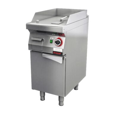 700.PBG-400G Płyta grillowa gazowa gładka chromowana 400 mm 5,5kW na podstawie szafkowej zamkniętej