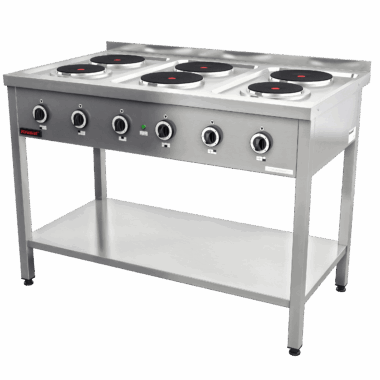 000.KE-6M Kuchnia elektryczna na podstawie otwartej 6-płytowa