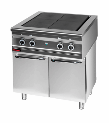 000.KEZ-4u. S.D Kuchnia elektryczna (top) 800mm 4x4,0 kW na podstawie szafkowej zamkniętej