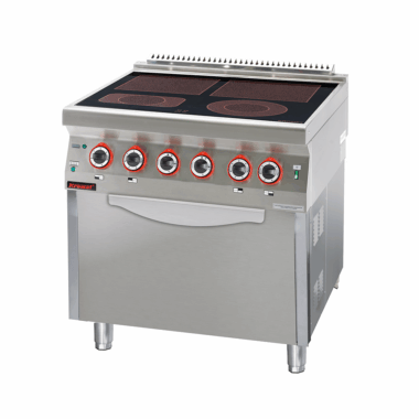 700.KE-4C/PE-2 Kuchnia elektryczna ceramiczna z piekarnikiem elektrycznym 2x4kW + 1x2,1kW + 1x2,0kW + 6,5 kW (piekarnik)