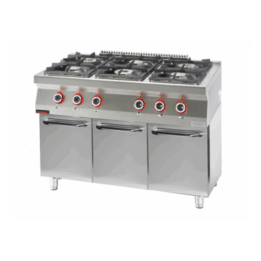 700.KG-6.S.D Kuchnia gazowa 6 - palnikowa na podstawie szafkowej zamkniętej