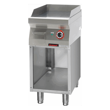 700.PBE-400G.S Płyta grillowa gładka chromowana 400 mm 4,8kW na podstawie szafkowej otwartej