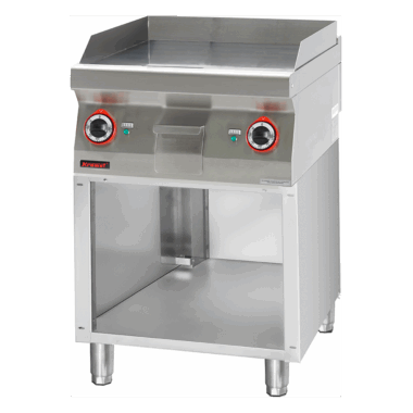 700.PBE-600G.S Płyta grillowa gładka 600 mm 8kW na podstawie szafkowej otwartej