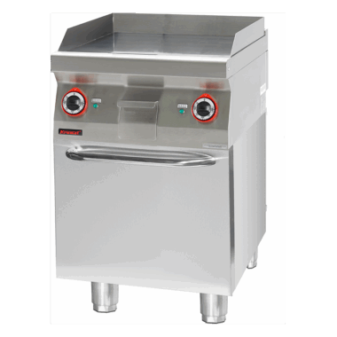 700.PBE-600G.S.D Płyta grillowa gładka 600 mm 8kW na podstawie szafkowej zamkniętej